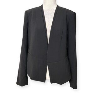 Vince Camuto Black Black Women's Size 12 Open Front Textured Long Sleeve Career